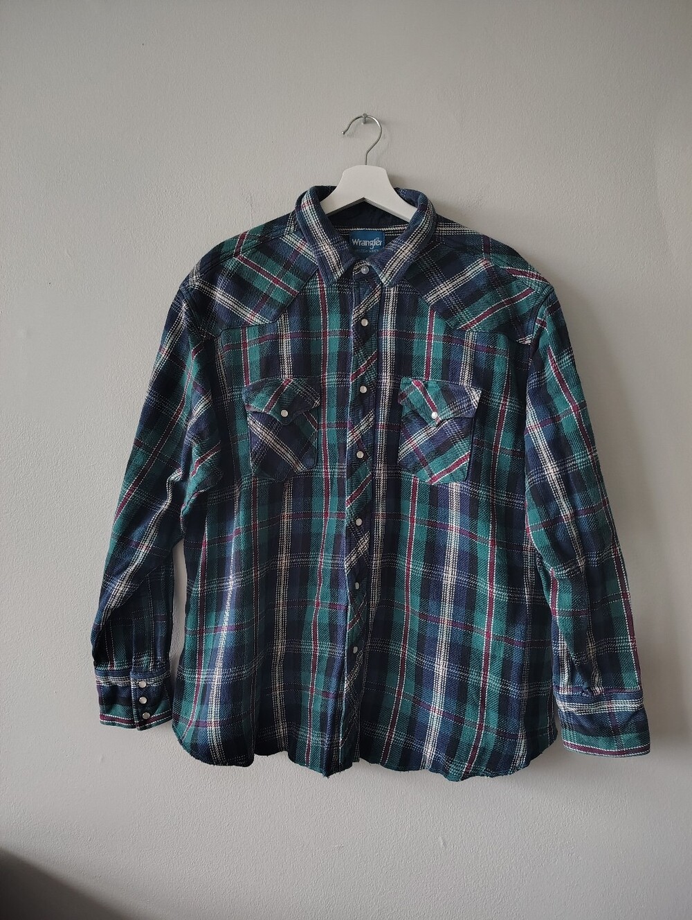 Wrangler Western Shirt Plaid Button-Down Shirt